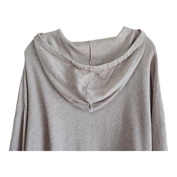 EVEREVE Women's XL Harriet Hoodie Sweater Oat Beige Gray Trim Neutral Soft 48" - Picture 5 of 7